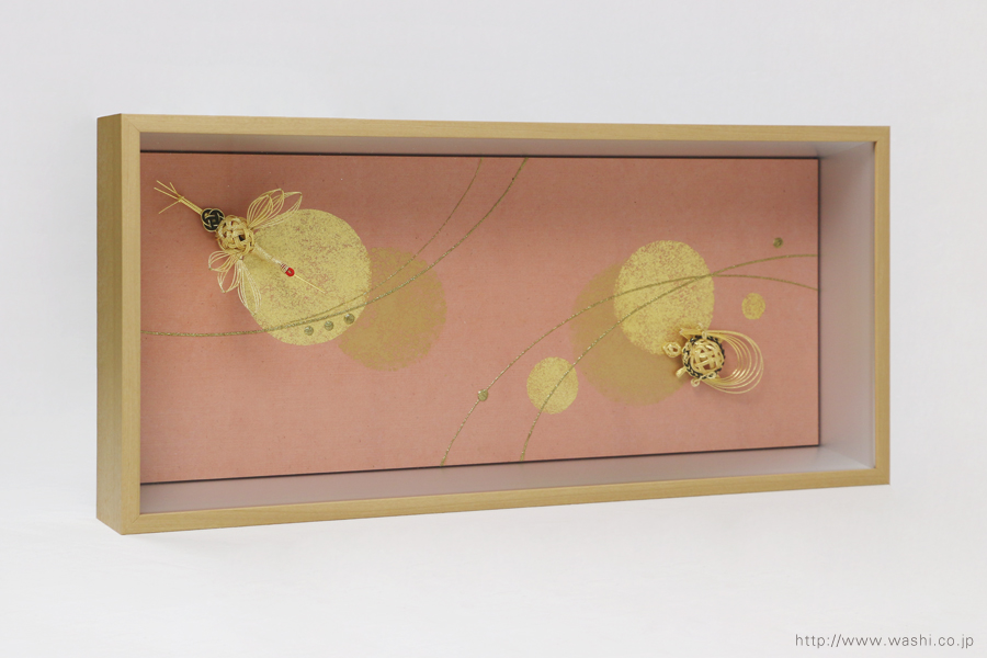 結納品の水引リメイクアートボックス（立体額）鶴と亀