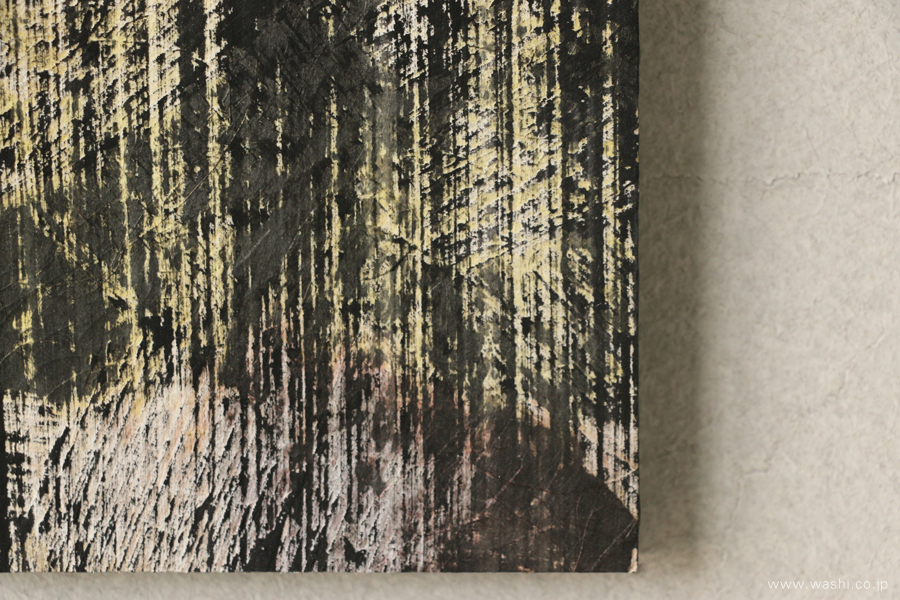 ジャパンディスタイル和紙ミニアートパネル「覚醒－awakening」　Washi Mini Art Panel　150×150／加飾部分アップ
